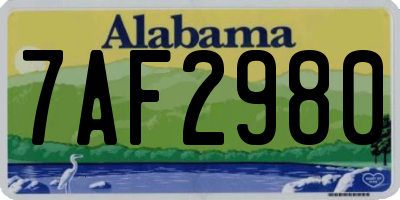 AL license plate 7AF2980