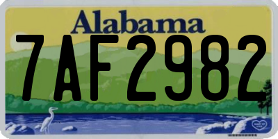 AL license plate 7AF2982