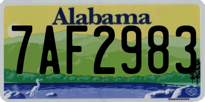 AL license plate 7AF2983