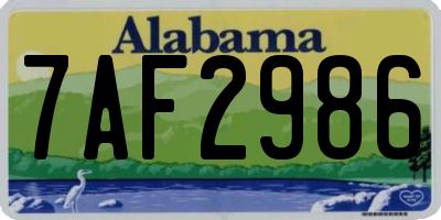 AL license plate 7AF2986