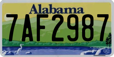 AL license plate 7AF2987