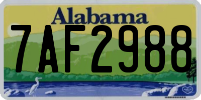 AL license plate 7AF2988