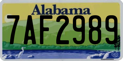 AL license plate 7AF2989