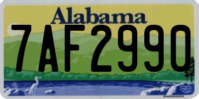 AL license plate 7AF2990