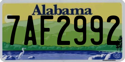 AL license plate 7AF2992