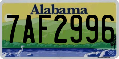 AL license plate 7AF2996