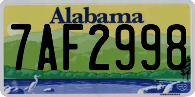 AL license plate 7AF2998