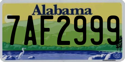 AL license plate 7AF2999