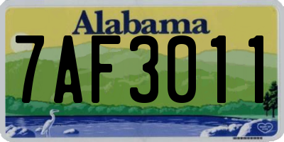 AL license plate 7AF3011