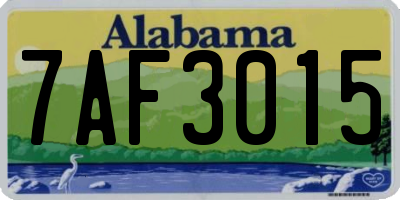 AL license plate 7AF3015