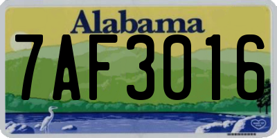 AL license plate 7AF3016