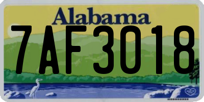 AL license plate 7AF3018