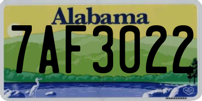 AL license plate 7AF3022