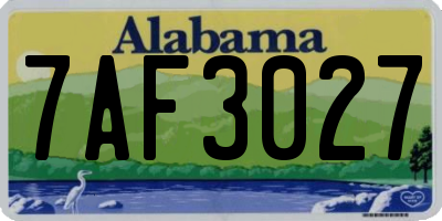 AL license plate 7AF3027