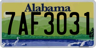 AL license plate 7AF3031