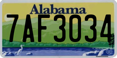 AL license plate 7AF3034