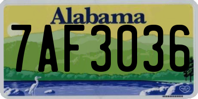 AL license plate 7AF3036