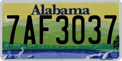 AL license plate 7AF3037