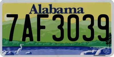 AL license plate 7AF3039