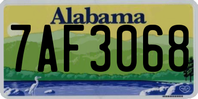 AL license plate 7AF3068