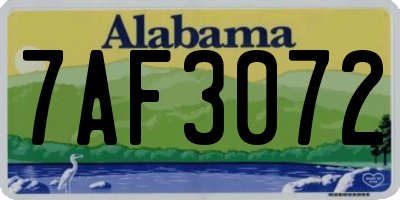 AL license plate 7AF3072