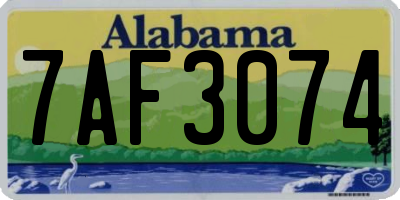 AL license plate 7AF3074