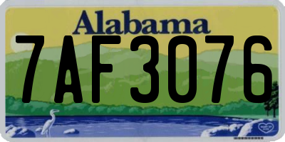 AL license plate 7AF3076