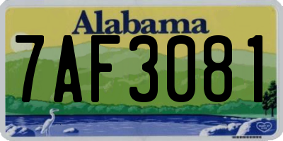 AL license plate 7AF3081