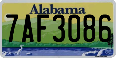 AL license plate 7AF3086