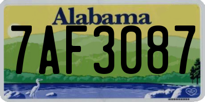 AL license plate 7AF3087