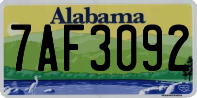 AL license plate 7AF3092