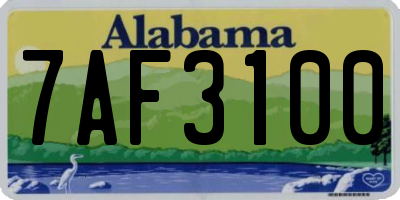 AL license plate 7AF3100