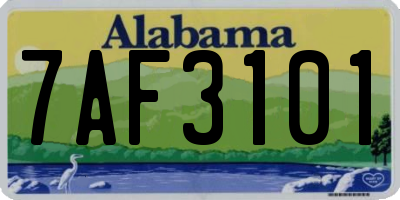 AL license plate 7AF3101