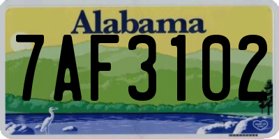 AL license plate 7AF3102