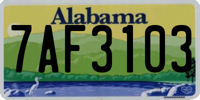 AL license plate 7AF3103