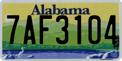 AL license plate 7AF3104