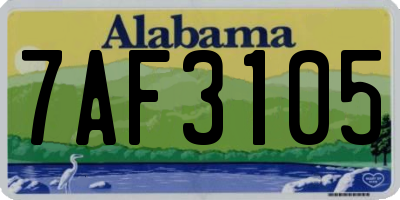 AL license plate 7AF3105