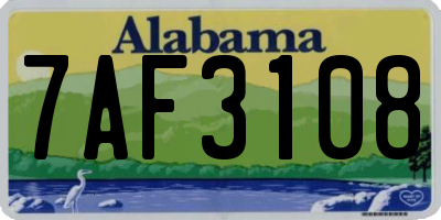 AL license plate 7AF3108