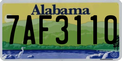 AL license plate 7AF3110