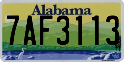 AL license plate 7AF3113