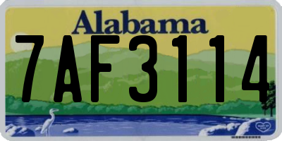 AL license plate 7AF3114