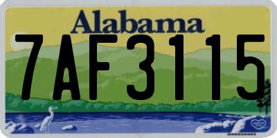 AL license plate 7AF3115