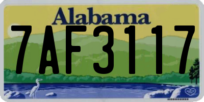AL license plate 7AF3117