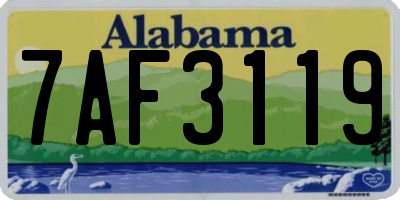 AL license plate 7AF3119