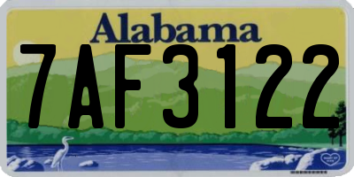 AL license plate 7AF3122