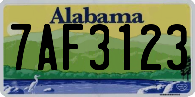 AL license plate 7AF3123