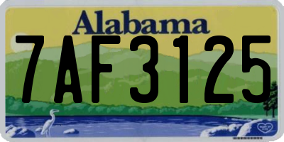 AL license plate 7AF3125