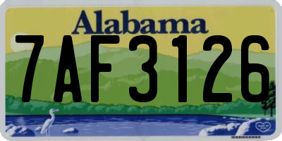 AL license plate 7AF3126