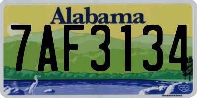 AL license plate 7AF3134