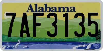 AL license plate 7AF3135